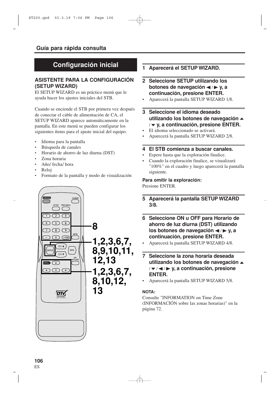 Configuración inicial | Sylvania SRZ3000 User Manual | Page 106 / 108