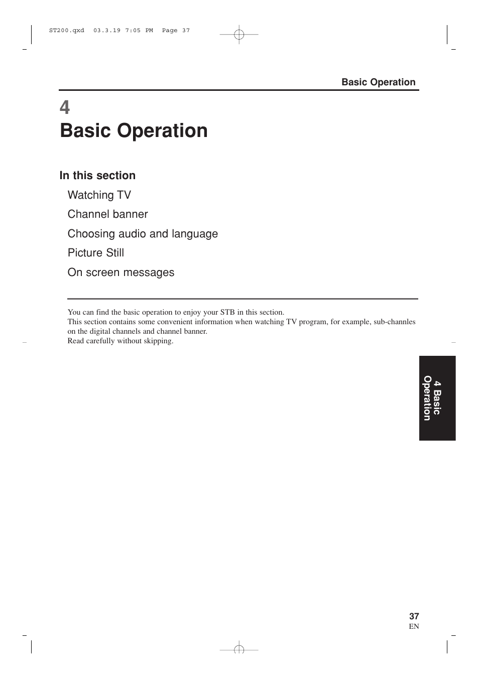 4basic operation | Sylvania SRZ3000 User Manual | Page 37 / 108