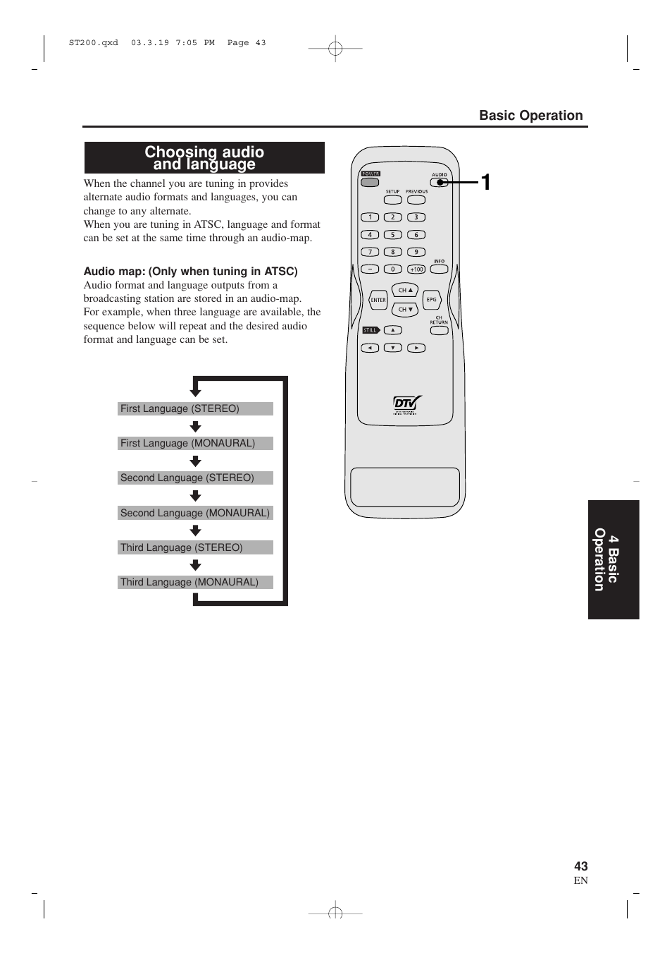 Choosing audio and language | Sylvania SRZ3000 User Manual | Page 43 / 108