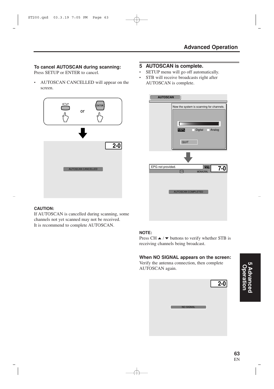 Advanced operation 5 ad v anced operation | Sylvania SRZ3000 User Manual | Page 63 / 108