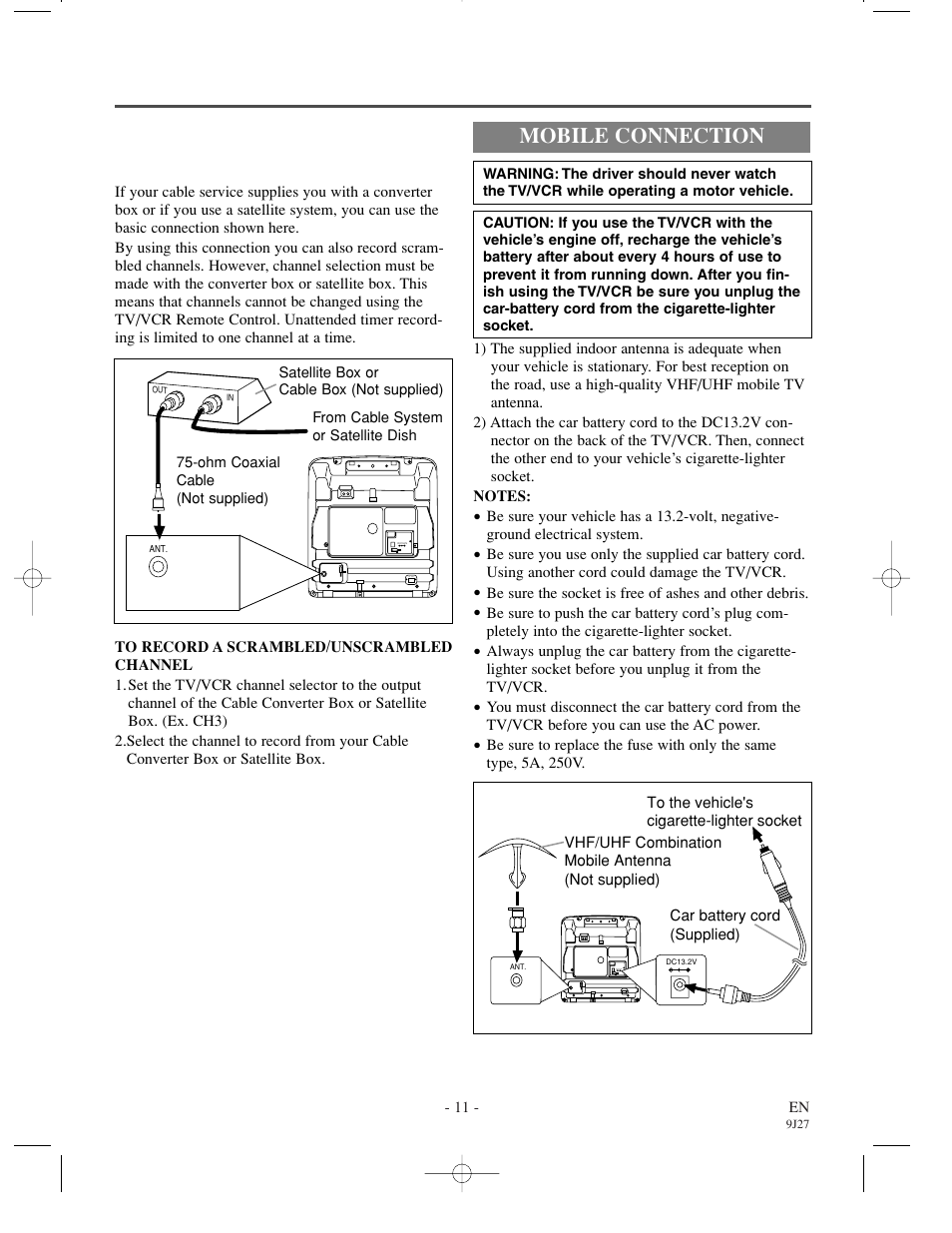 Mobile connection | Sylvania 6309CCC User Manual | Page 11 / 30