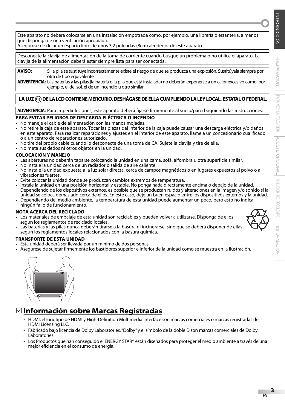 Información sobre marcas registradas | Sylvania LC370SS9 User Manual | Page 41 / 76