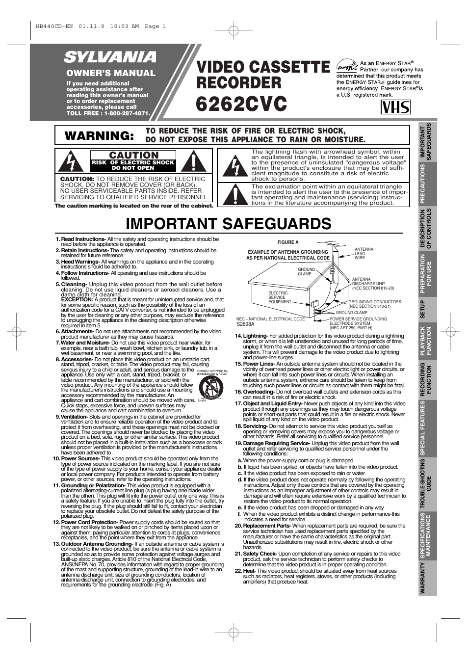 Sylvania 6262CVC User Manual | 8 pages