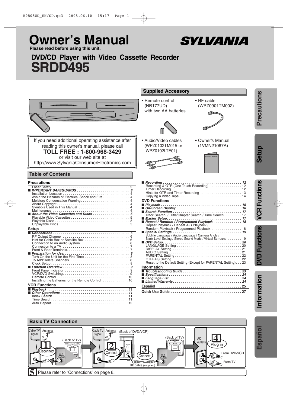 Sylvania SRDD495 User Manual | 28 pages