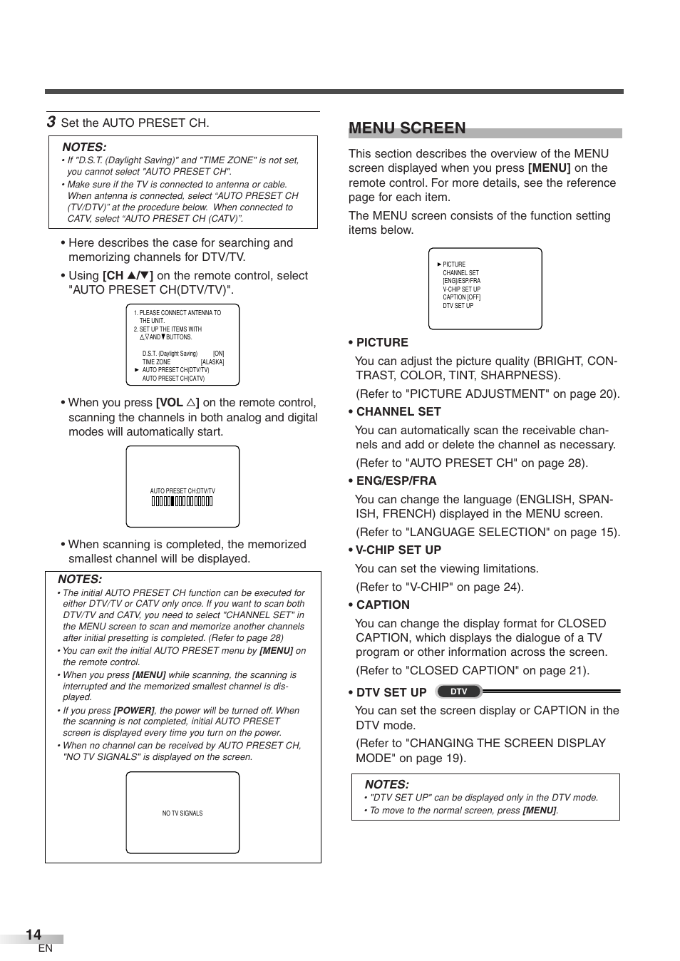 Menu screen | Sylvania 6427GFF User Manual | Page 14 / 78