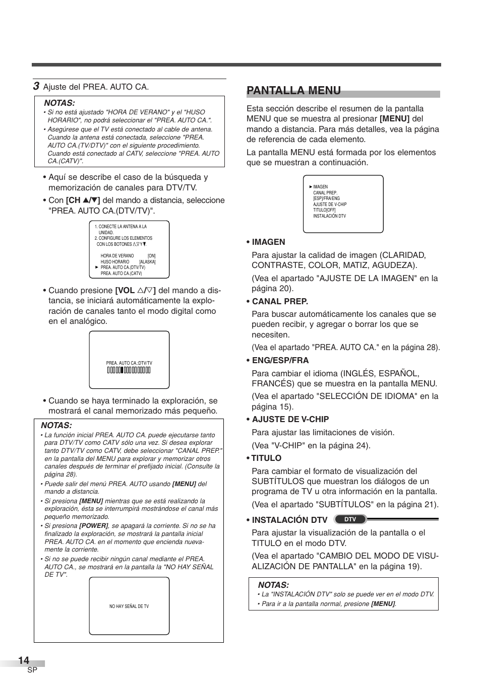Pantalla menu | Sylvania 6427GFF User Manual | Page 52 / 78