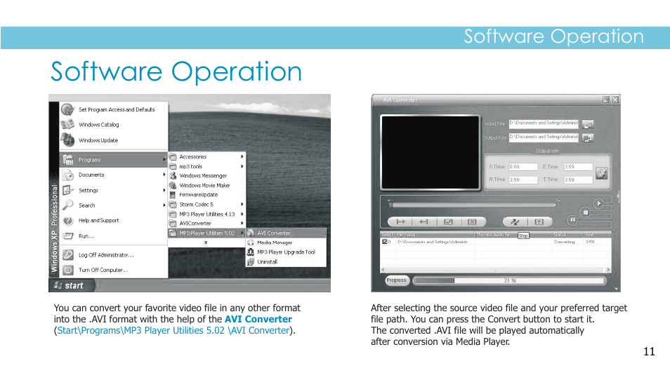 Software operation | Sylvania SMPK2242 User Manual | Page 13 / 30