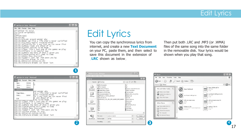 Edit lyrics | Sylvania SMPK2242 User Manual | Page 19 / 30