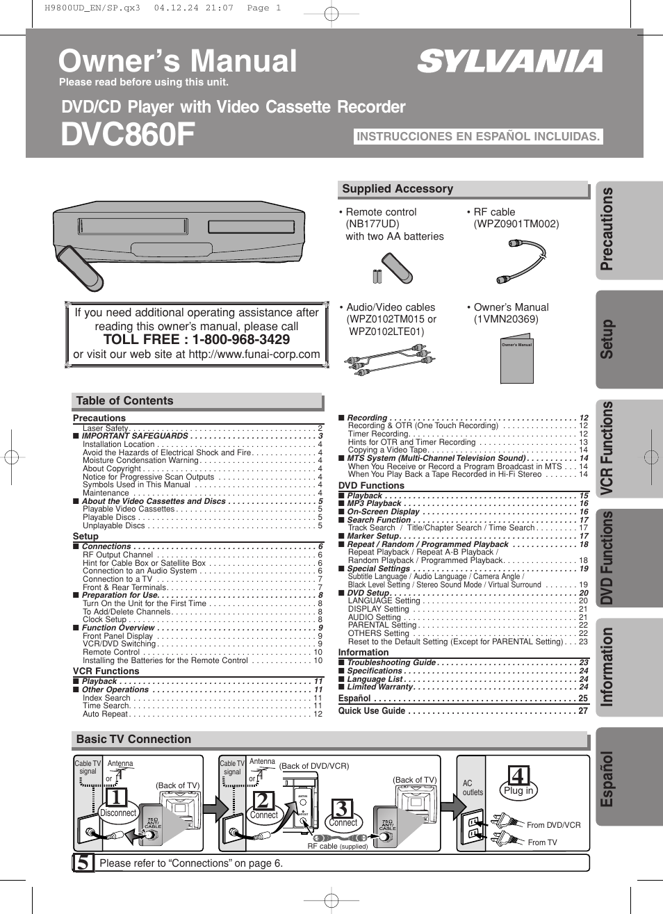 Sylvania DVC860F User Manual | 28 pages