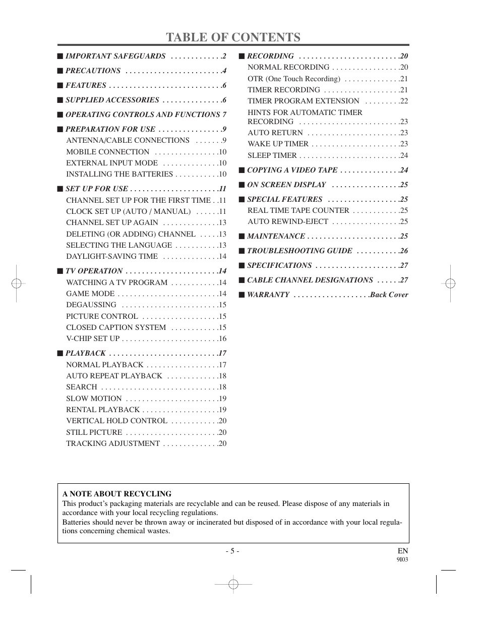 Sylvania SRC21135 User Manual | Page 5 / 31