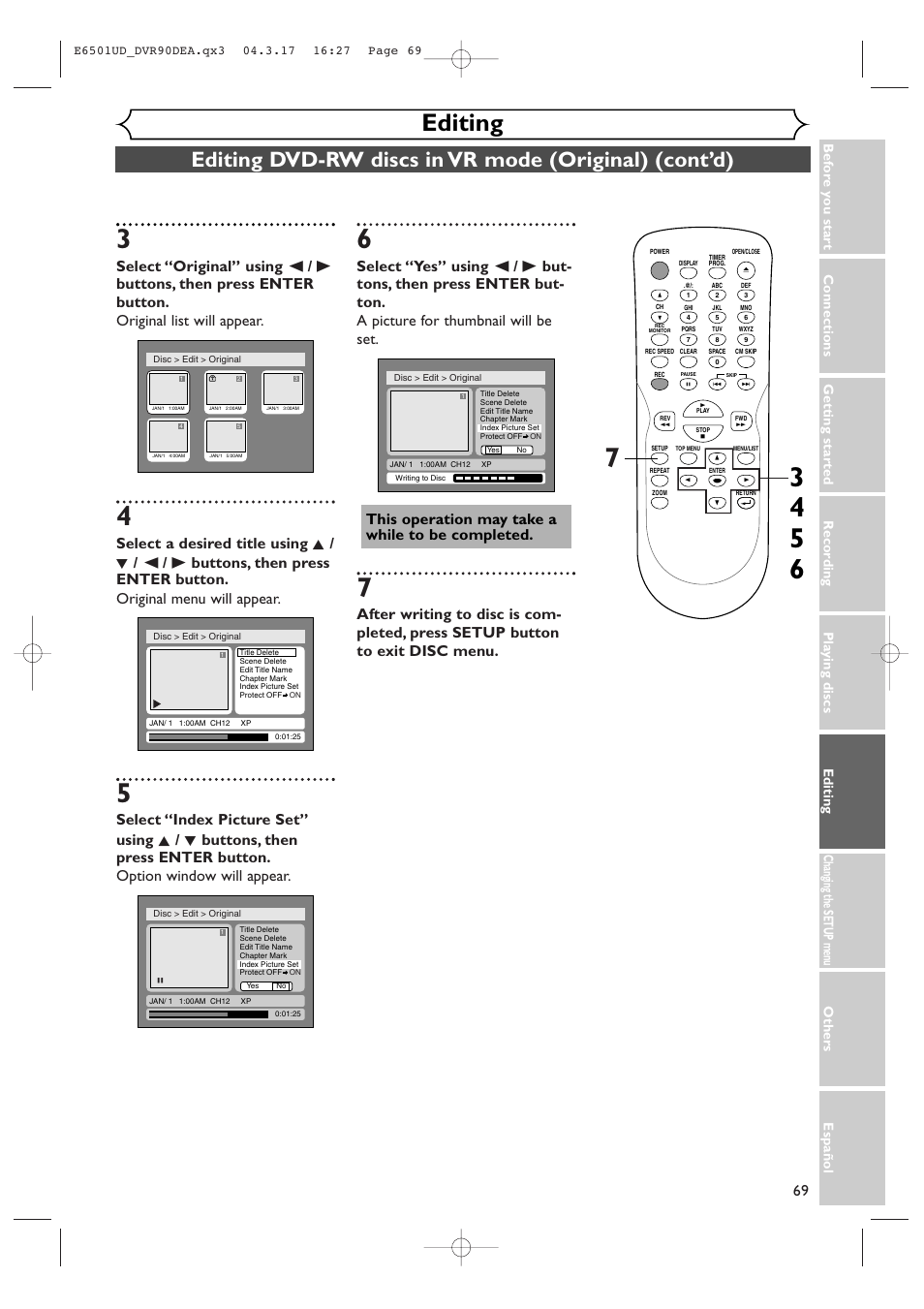 Editing | Sylvania DVR90DEA User Manual | Page 69 / 100