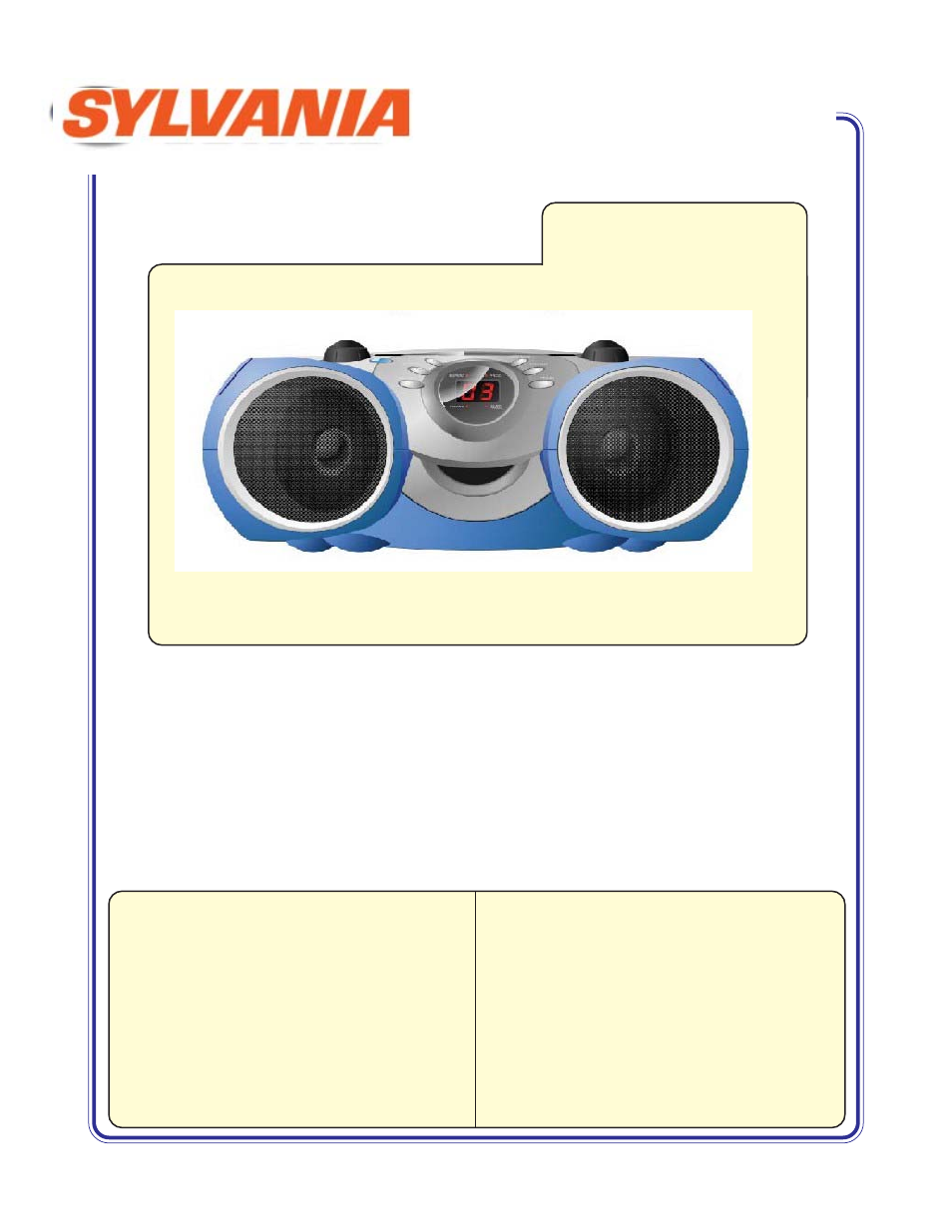 Sylvania SRCD670 User Manual | 1 page