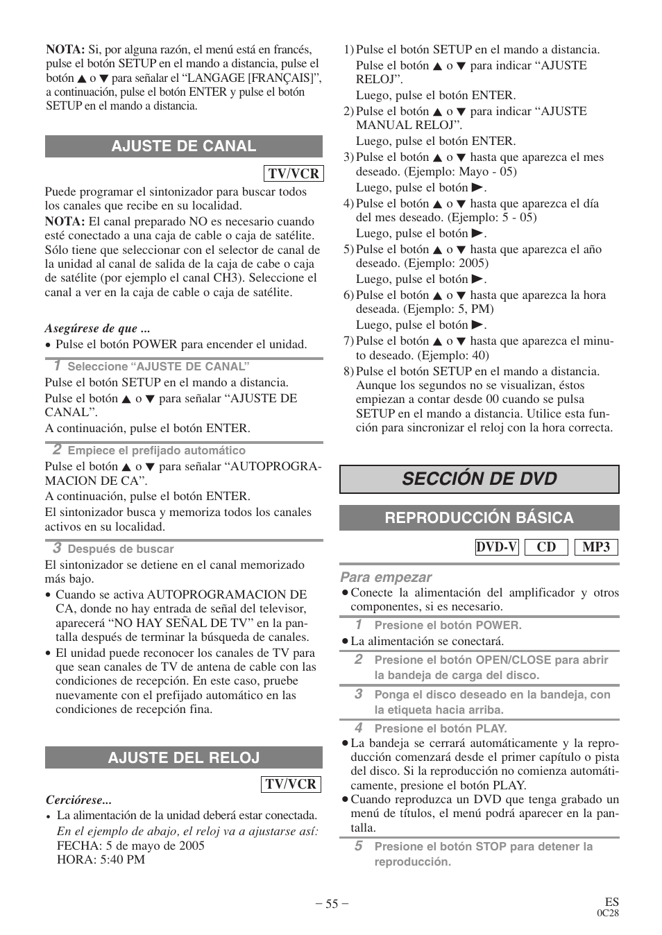 Sección de dvd | Sylvania 6719DE User Manual | Page 55 / 56