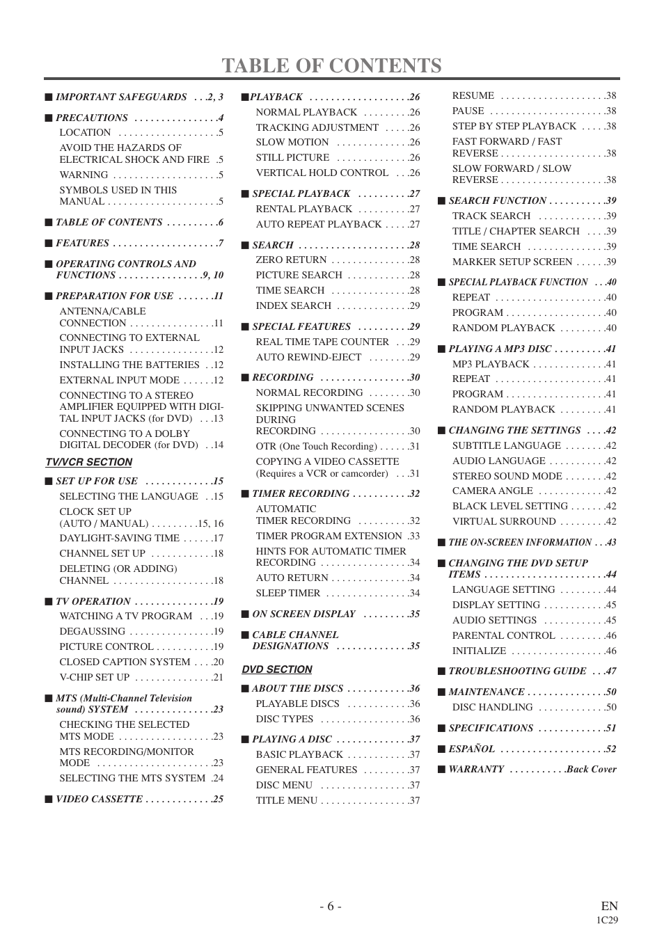 Sylvania 6719DE User Manual | Page 6 / 56