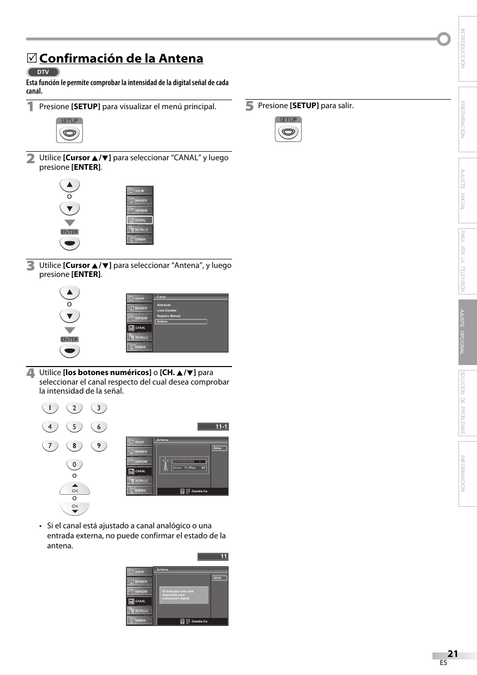Confirmación de la antena | Sylvania LC225SC9 User Manual | Page 59 / 76