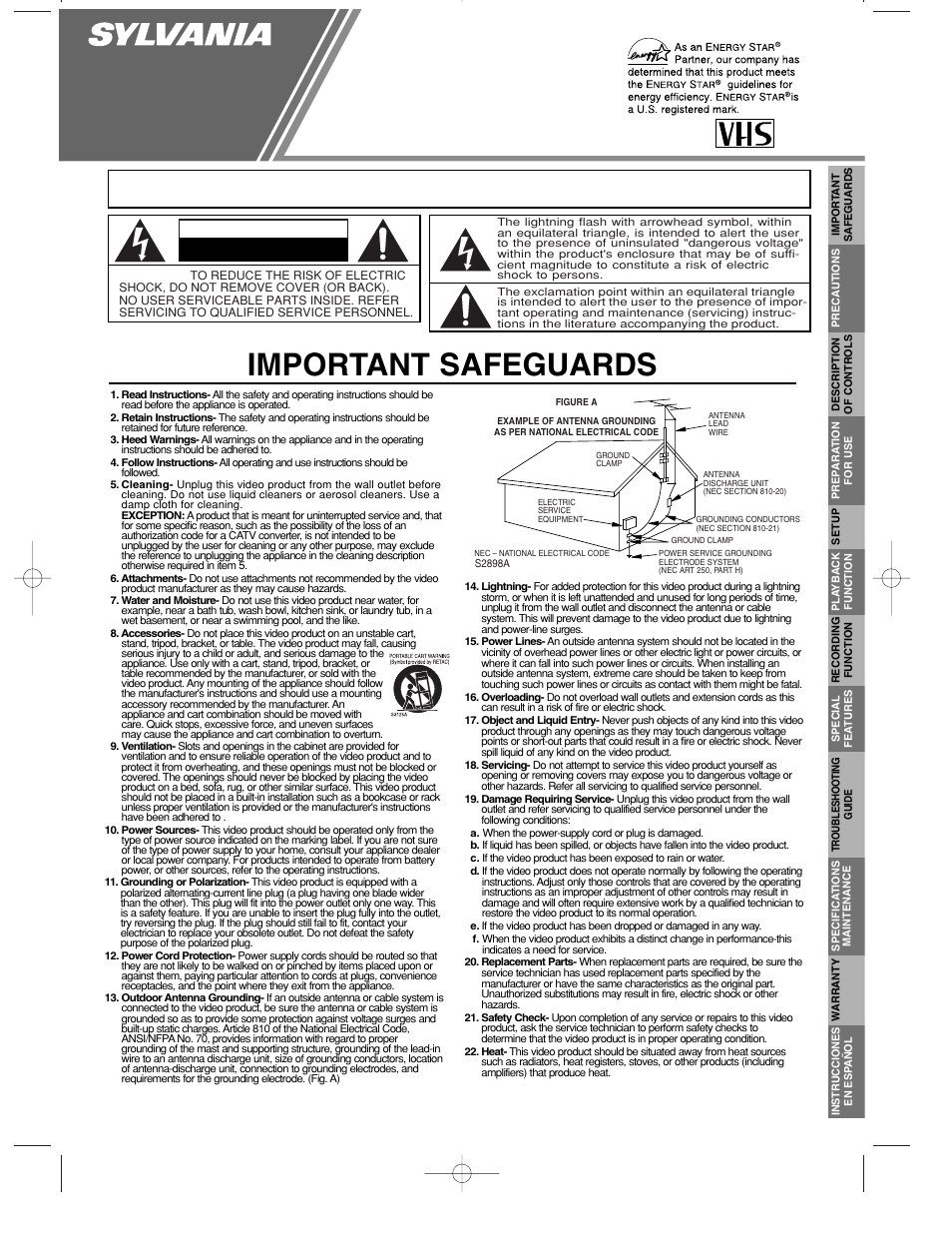 Sylvania 6240VC1 User Manual | 8 pages