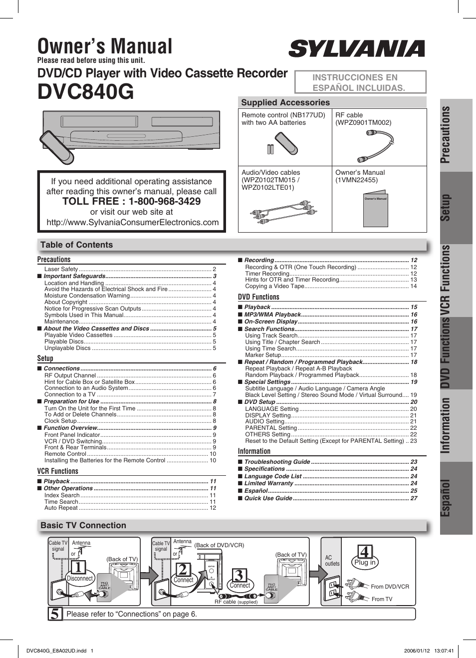 Sylvania DVC840G User Manual | 28 pages