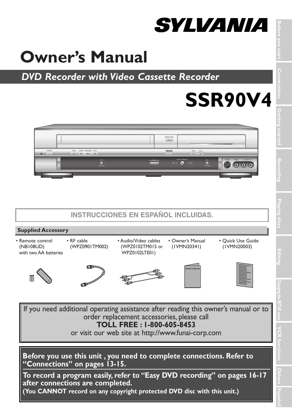 Sylvania SSR90V4 User Manual | 108 pages