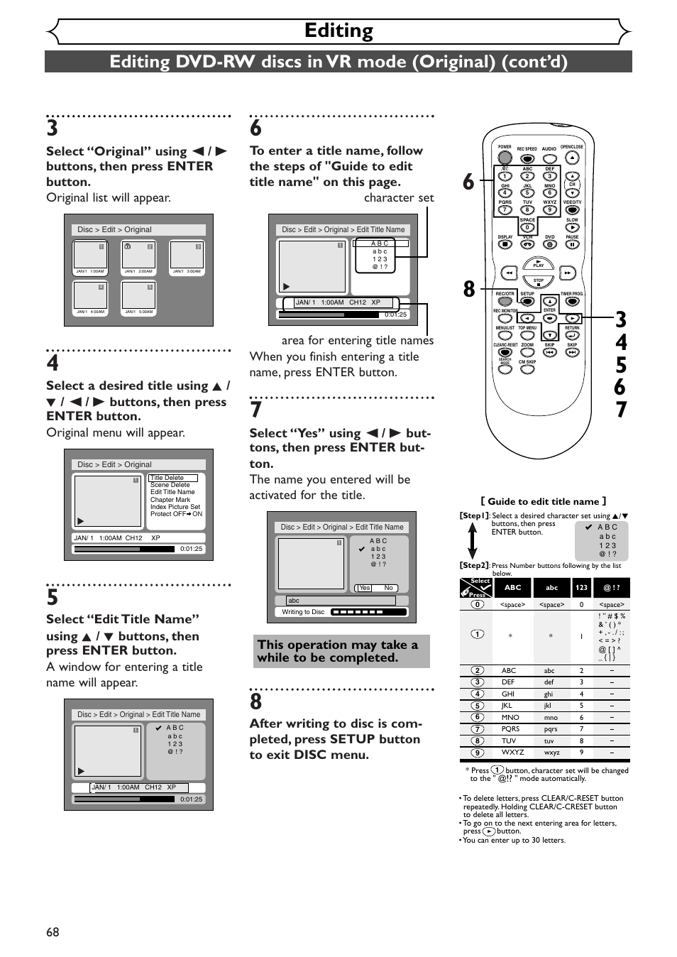 Editing | Sylvania SSR90V4 User Manual | Page 68 / 108