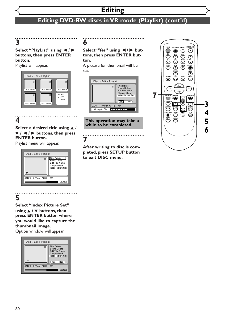 Editing | Sylvania SSR90V4 User Manual | Page 80 / 108