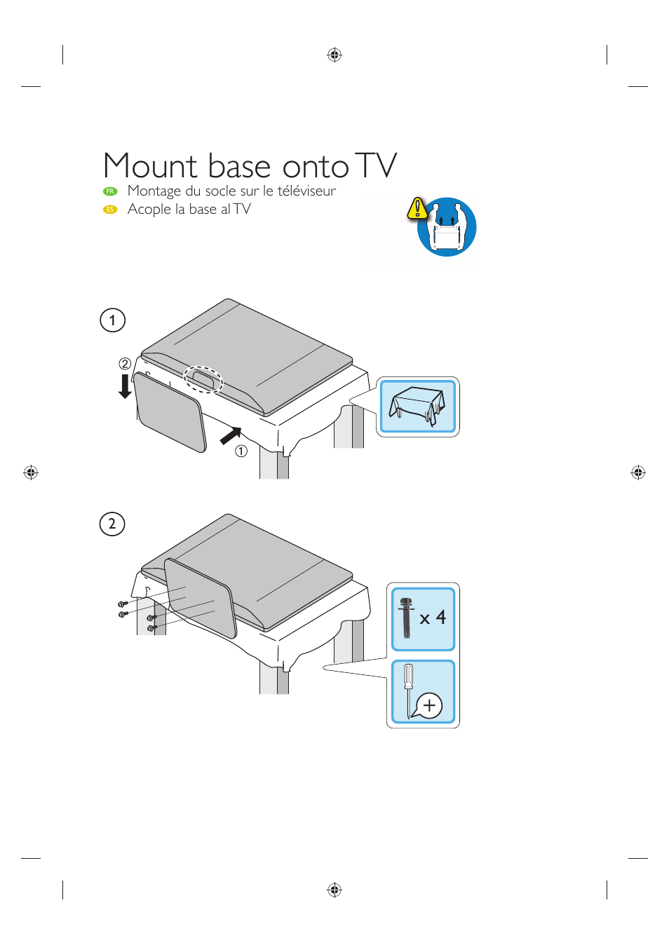 Mount base onto tv | Sylvania LC320SS1 User Manual | Page 15 / 128