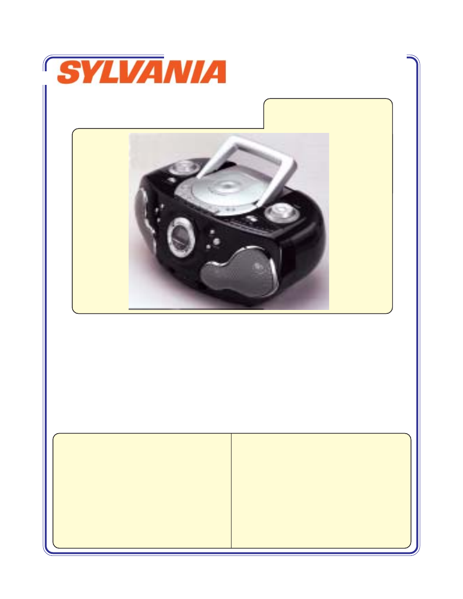 Sylvania SRCD4400 User Manual | 1 page