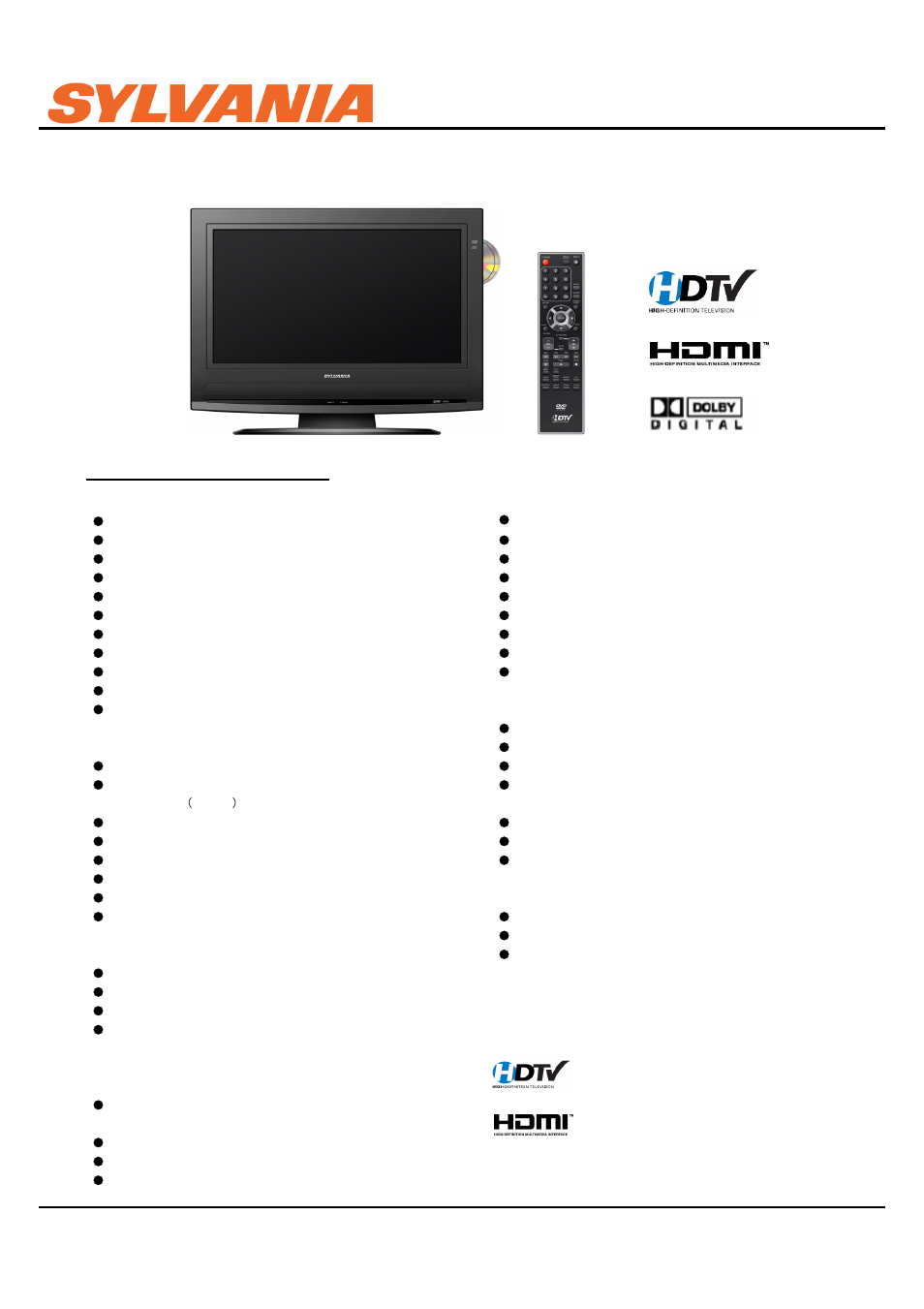 Sylvania 6626LDG User Manual | 2 pages