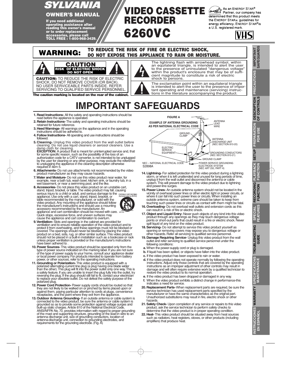 Sylvania 6260VC User Manual | 8 pages