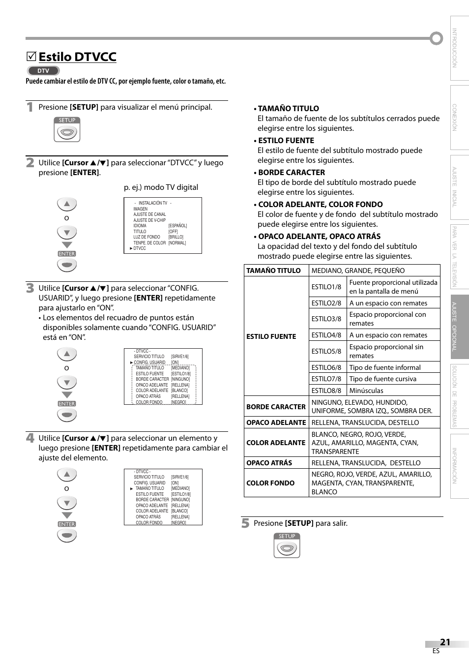 Estilo dtvcc | Sylvania LC200SL9 A User Manual | Page 51 / 60
