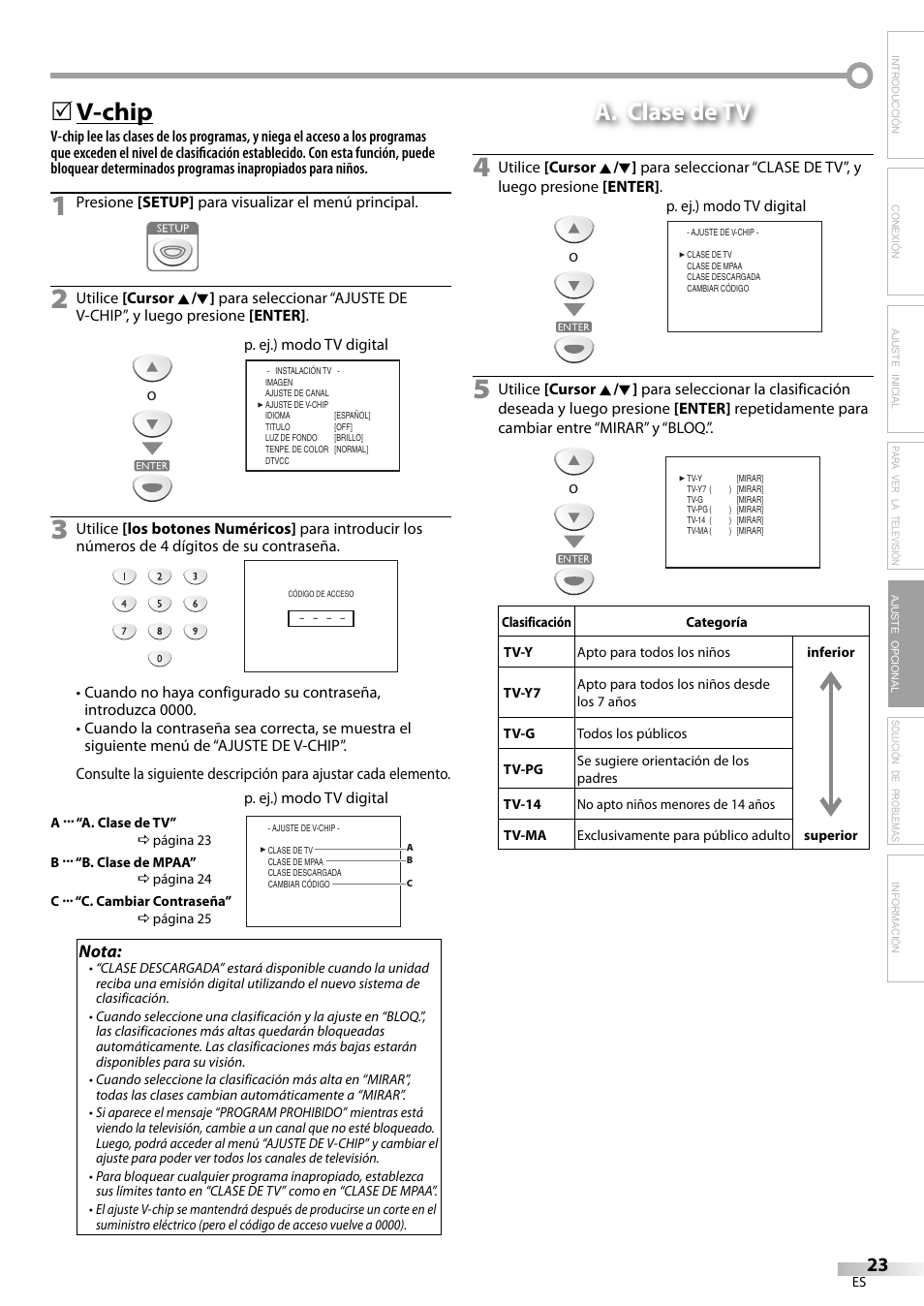 V-chip, 5a. clase de tv | Sylvania LC200SL9 A User Manual | Page 53 / 60