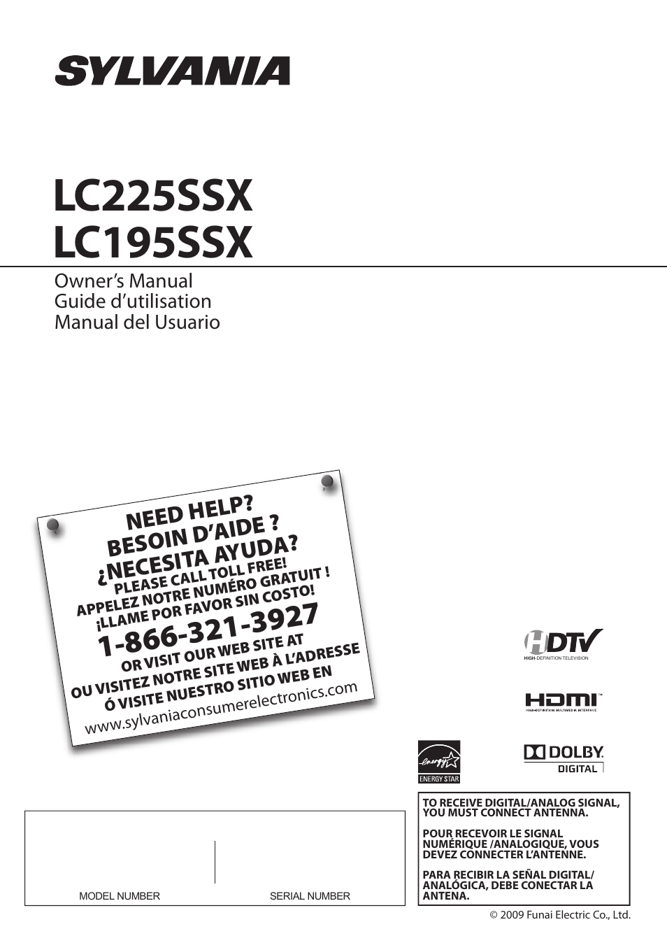 Need help? besoin d’ aide ? ¿necesit a ayud a, English español français | Sylvania LC195SSX User Manual | Page 39 / 115
