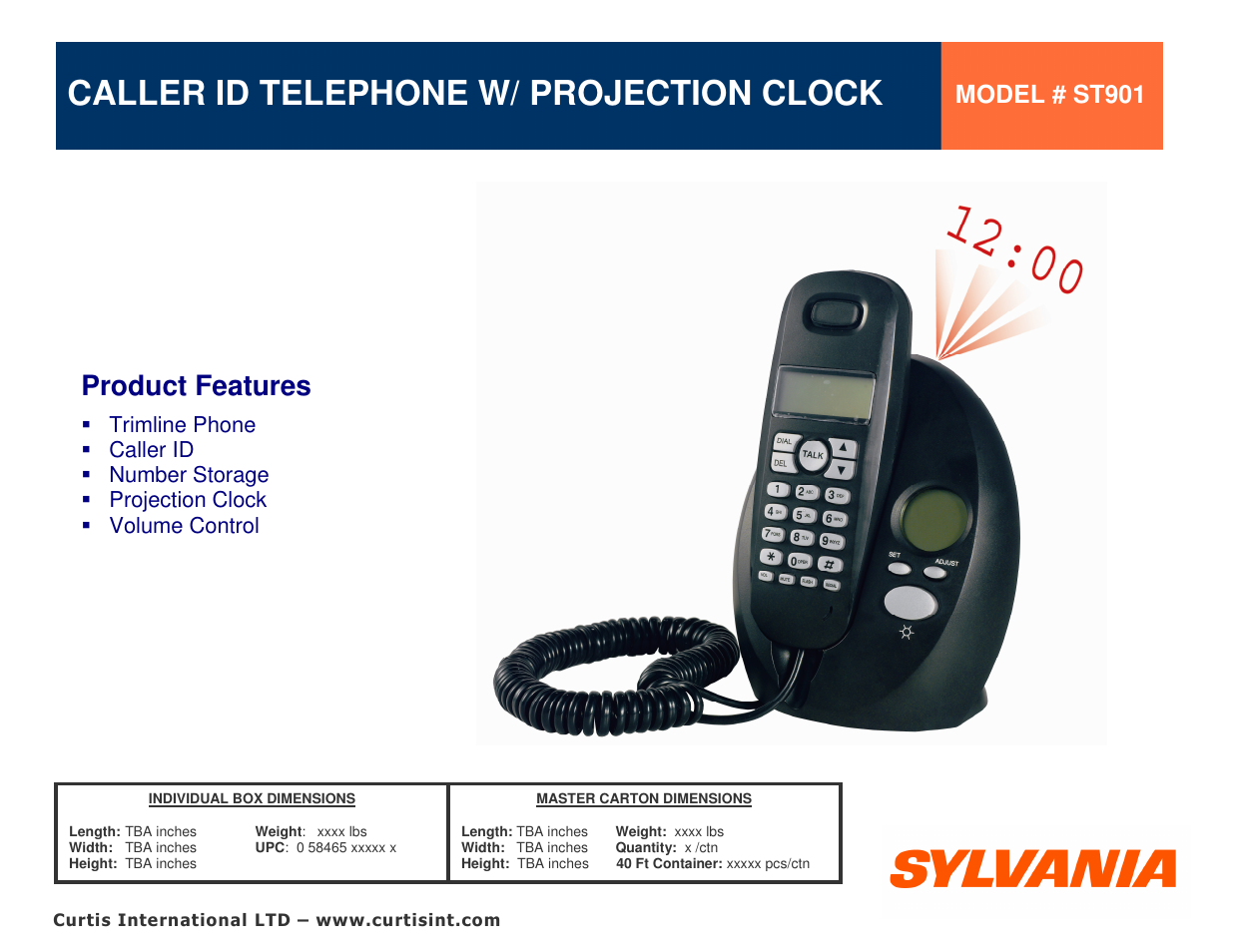 Sylvania ST901 User Manual | 1 page