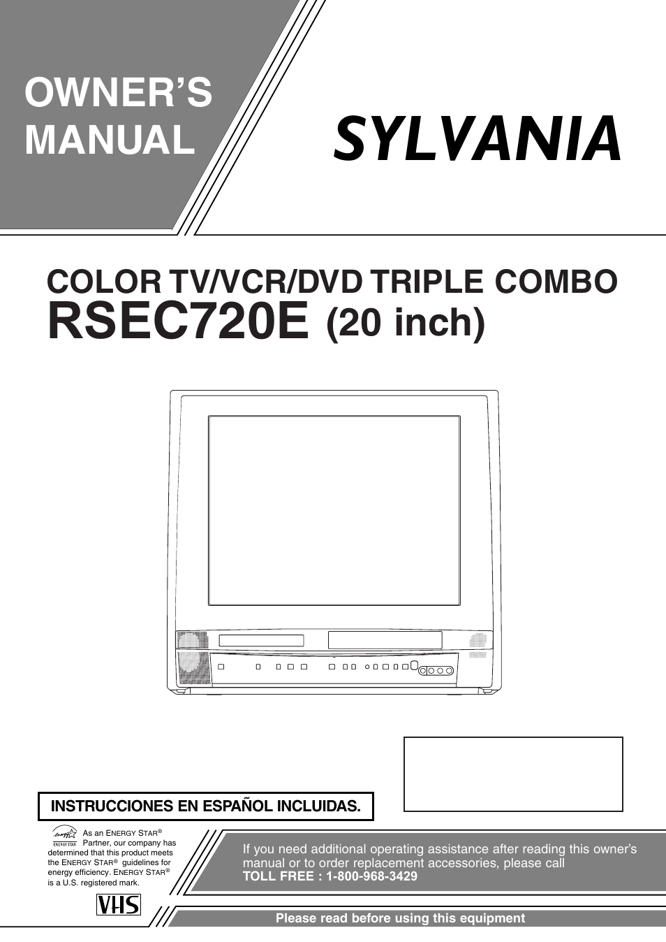 Sylvania RSEC720E User Manual | 56 pages