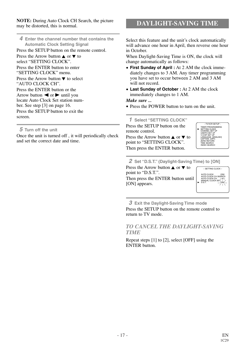 Daylight-saving time | Sylvania RSEC720E User Manual | Page 17 / 56