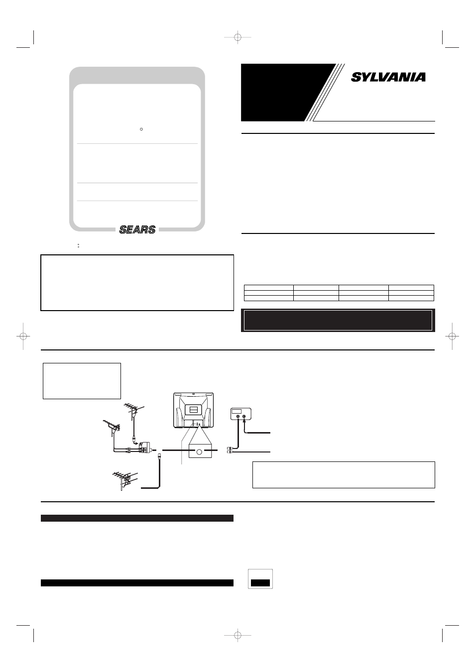 Manual del usuario, Srt2223x, Conexiones de la antena/cable precauciones | Características, Subtitulos narrativos, Solucione el problema, en su casa o en la nuestra, Ant.in, Televisor a color de 23 pulgadas, Modo de subtítulos, Modo de texto | Sylvania SRT2223X User Manual | Page 5 / 8