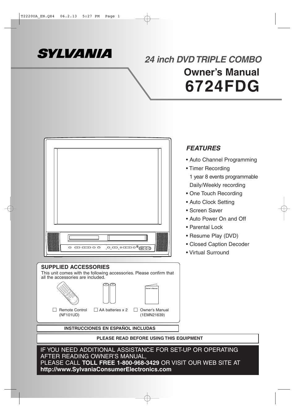 Sylvania 6724FDG User Manual | 44 pages