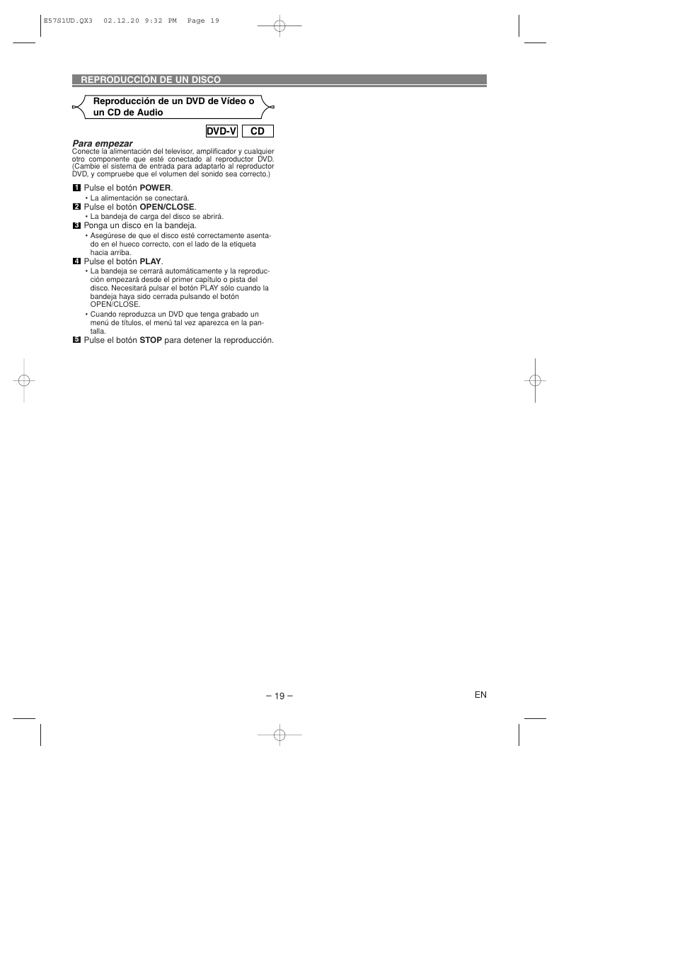 Sylvania DVL700D User Manual | Page 19 / 20