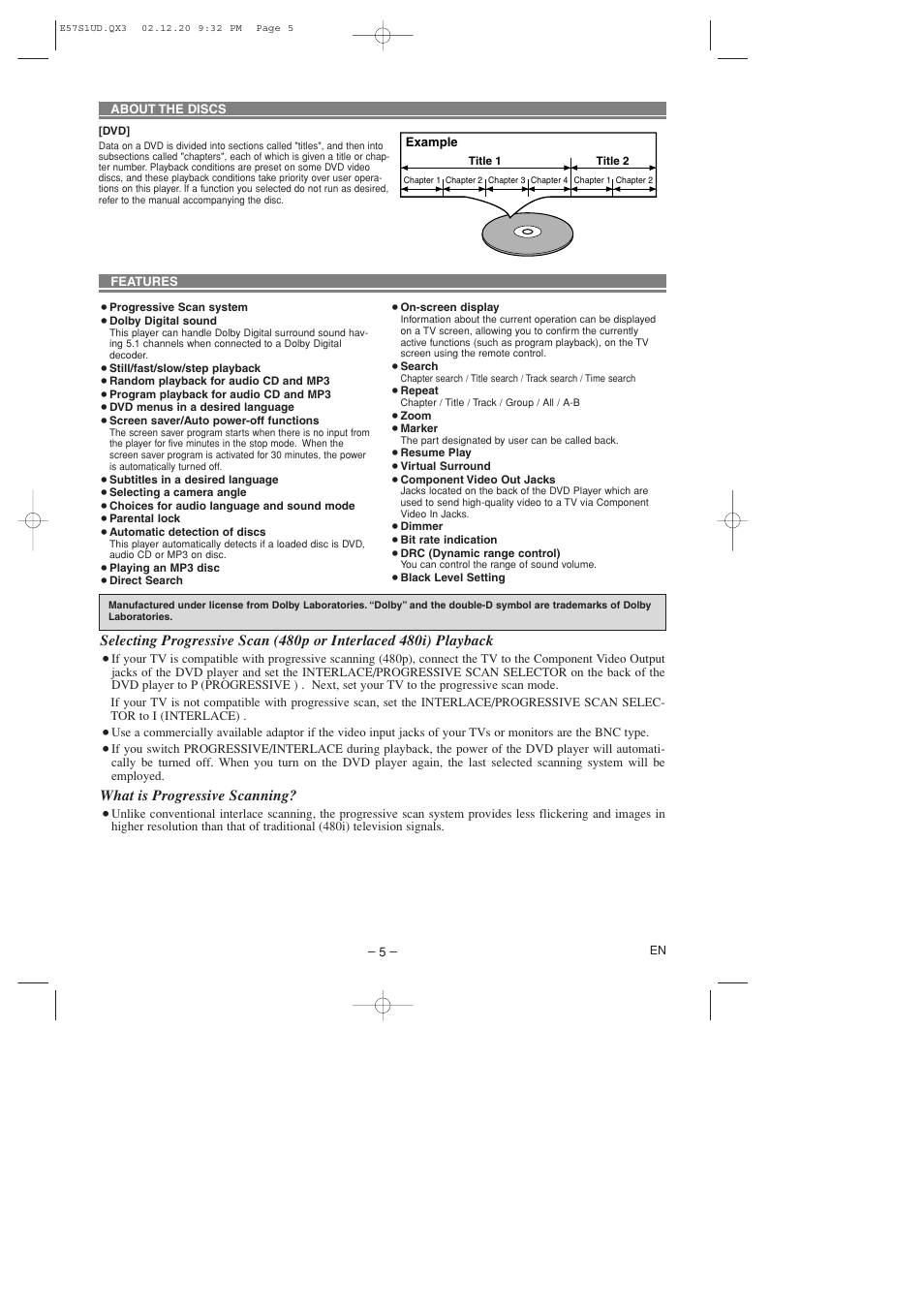 What is progressive scanning | Sylvania DVL700D User Manual | Page 5 / 20