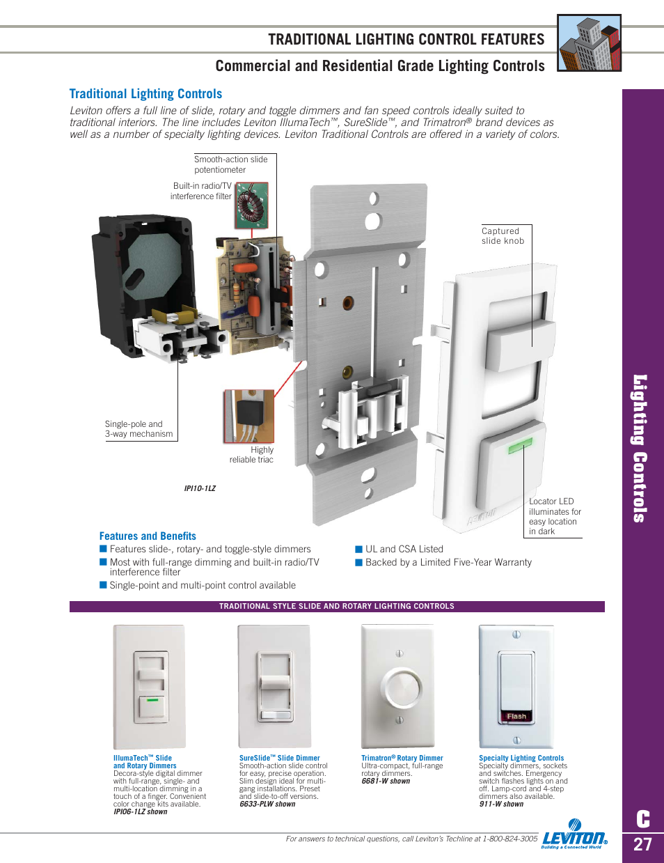 Lighting controls, Traditional lighting controls | Sylvania D3208 User Manual | Page 27 / 34