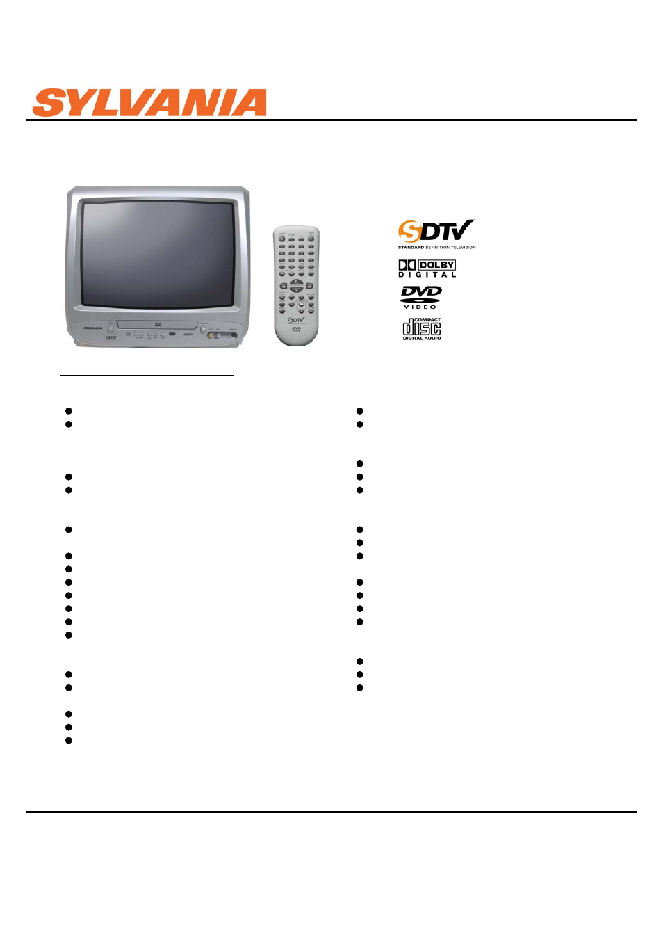 Sylvania CD130SL8 User Manual | 1 page