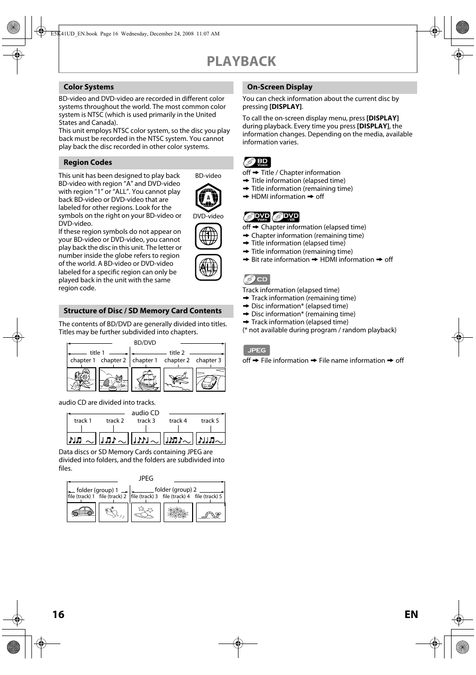 Playback, 16 en | Sylvania NB531SLX User Manual | Page 18 / 150