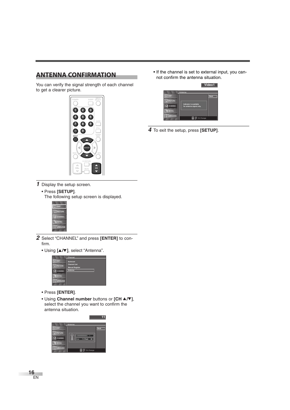Antenna confirmation | Sylvania 6632LG User Manual | Page 16 / 72
