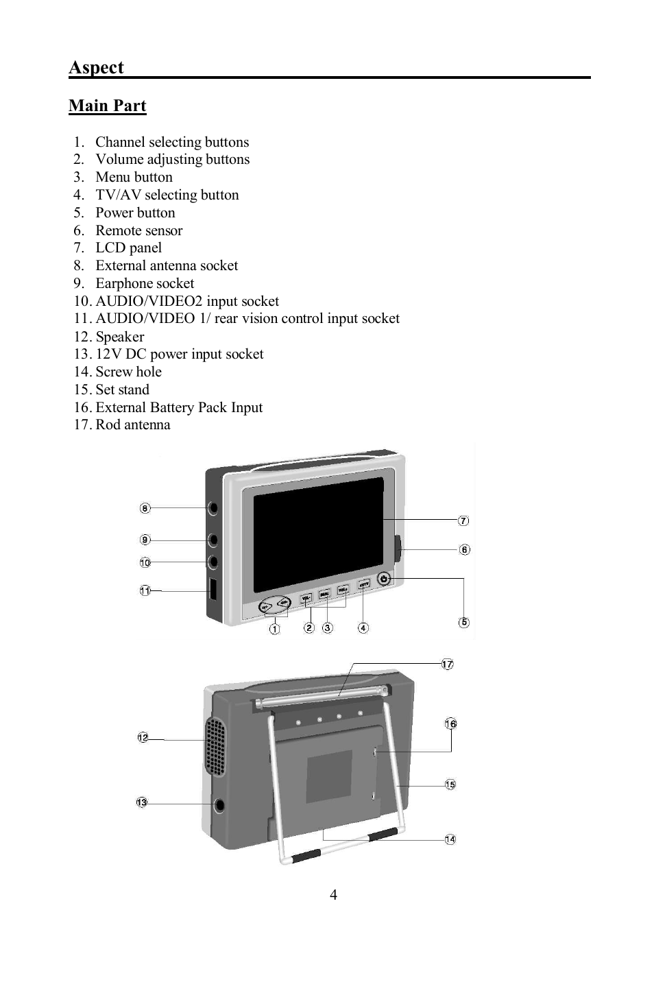 Aspect | Hyundai H-LCD700 User Manual | Page 4 / 26