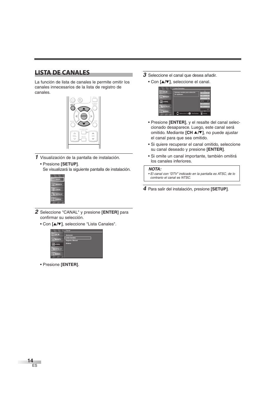 Lista de canales | Sylvania SSL2606 User Manual | Page 50 / 72