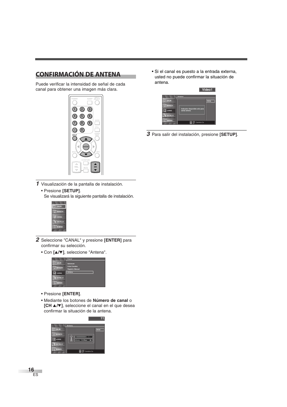 Confirmación de antena, Para salir del instalación, presione [setup | Sylvania SSL2606 User Manual | Page 52 / 72