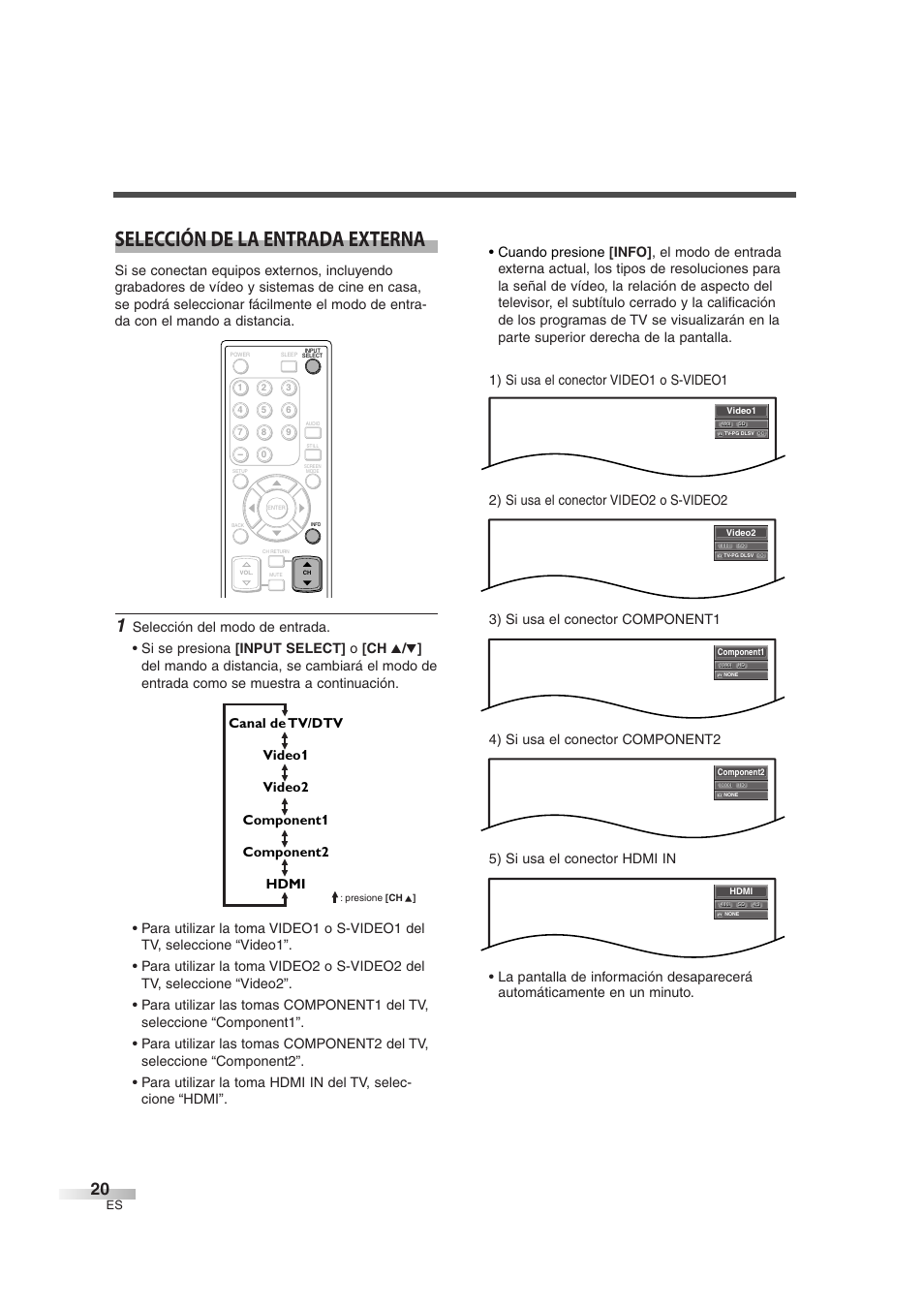 Selección de la entrada externa | Sylvania SSL2606 User Manual | Page 56 / 72