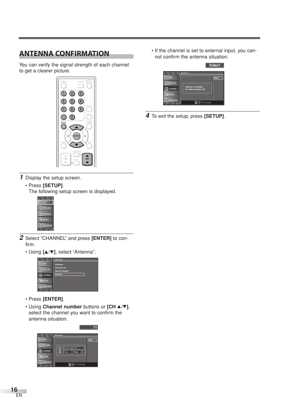 Antenna confirmation | Sylvania 6632LCT User Manual | Page 16 / 72