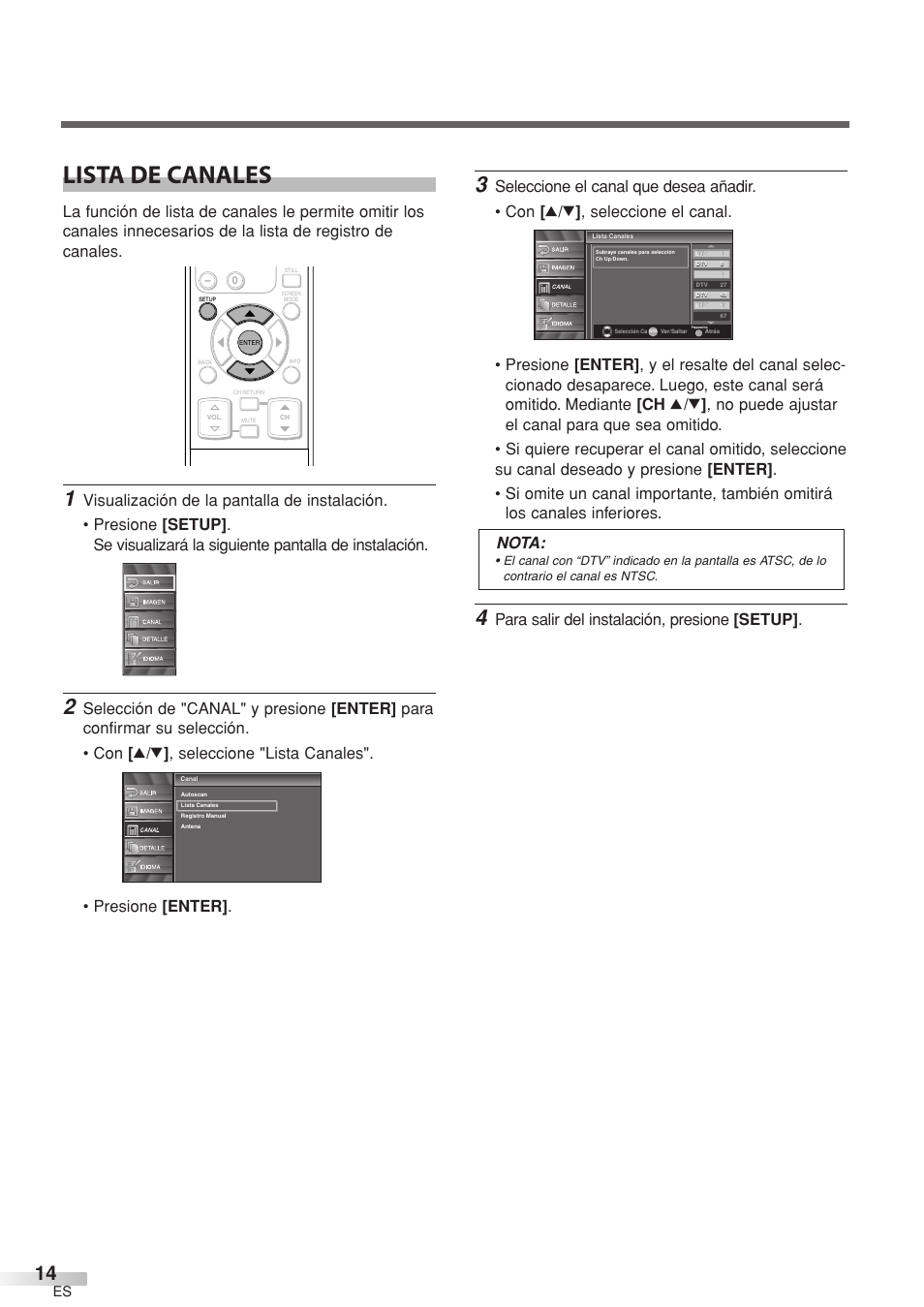 Lista de canales | Sylvania 6632LCT User Manual | Page 50 / 72