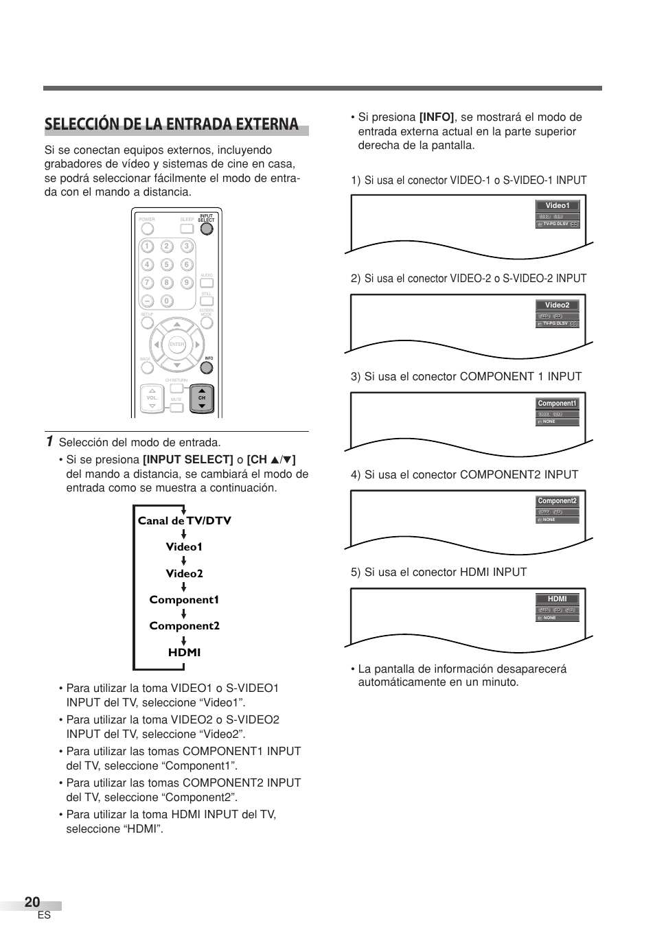 Selección de la entrada externa | Sylvania 6632LCT User Manual | Page 56 / 72