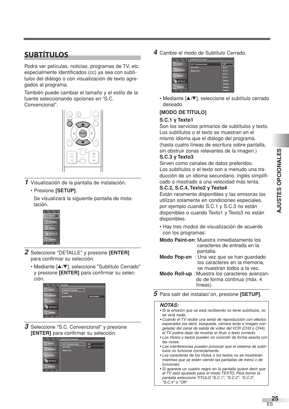 Subtítulos, Ajustes opcionales | Sylvania 6632LCT User Manual | Page 61 / 72